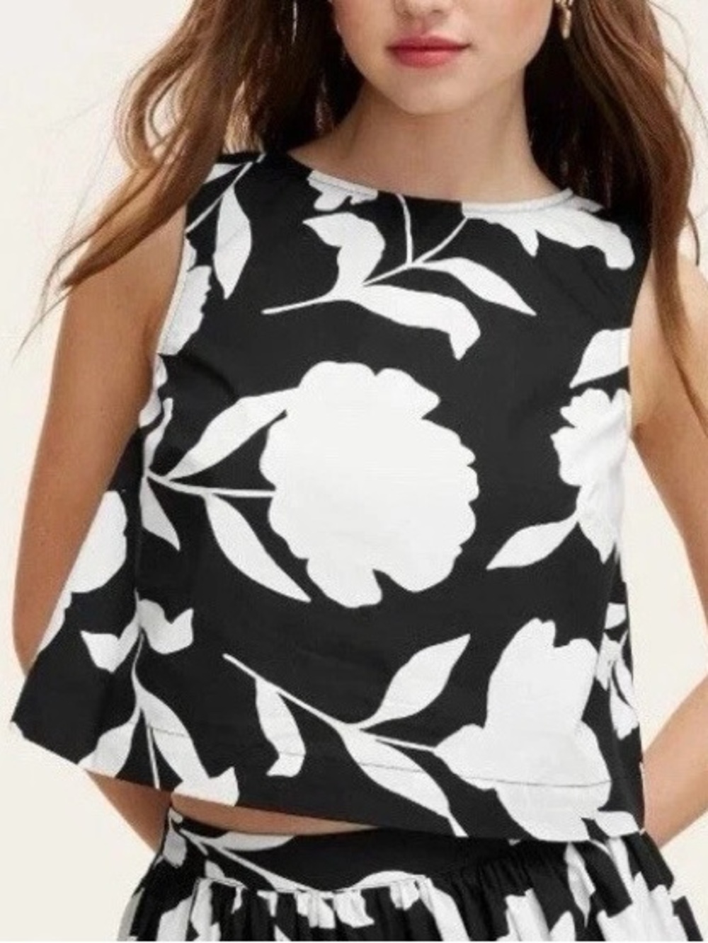 kate spade Black and White Floral Sleeveless Tank